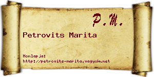 Petrovits Marita névjegykártya